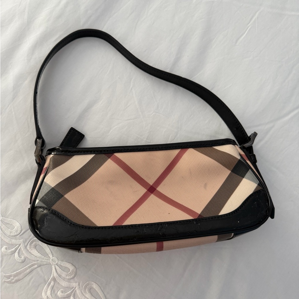 Burberry Tan and Black Checkered Clutch